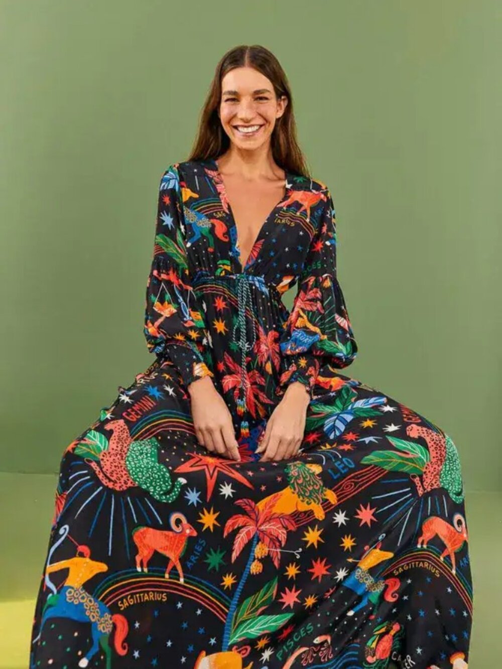 XS FARM RIO Zodiac Maxi Dress